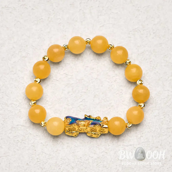 Buddha Stones Natural Topaz Color Change PiXiu Wealth Bracelet - BWOOOH - Topaz(Wrist Circumference 14-16cm) - Bracelet