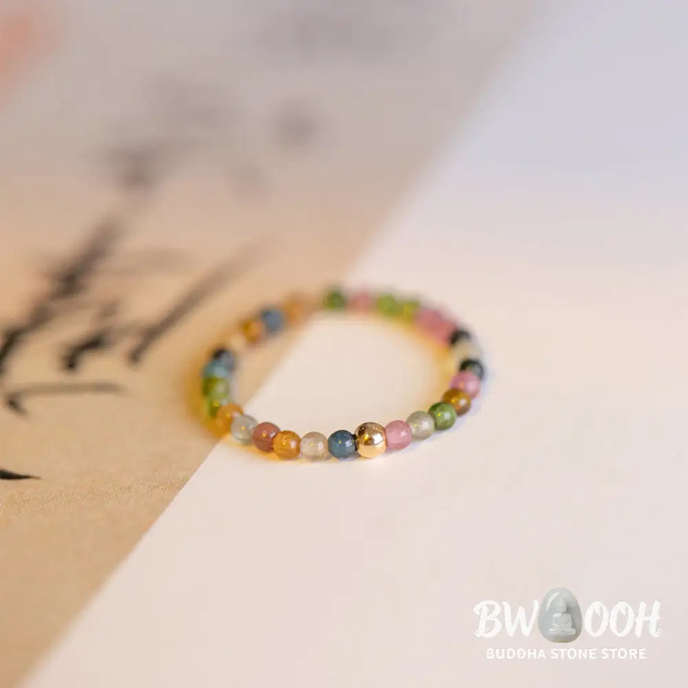 Buddha Stones Natural Tourmaline Positive Love Ring - BWOOOH - Ring