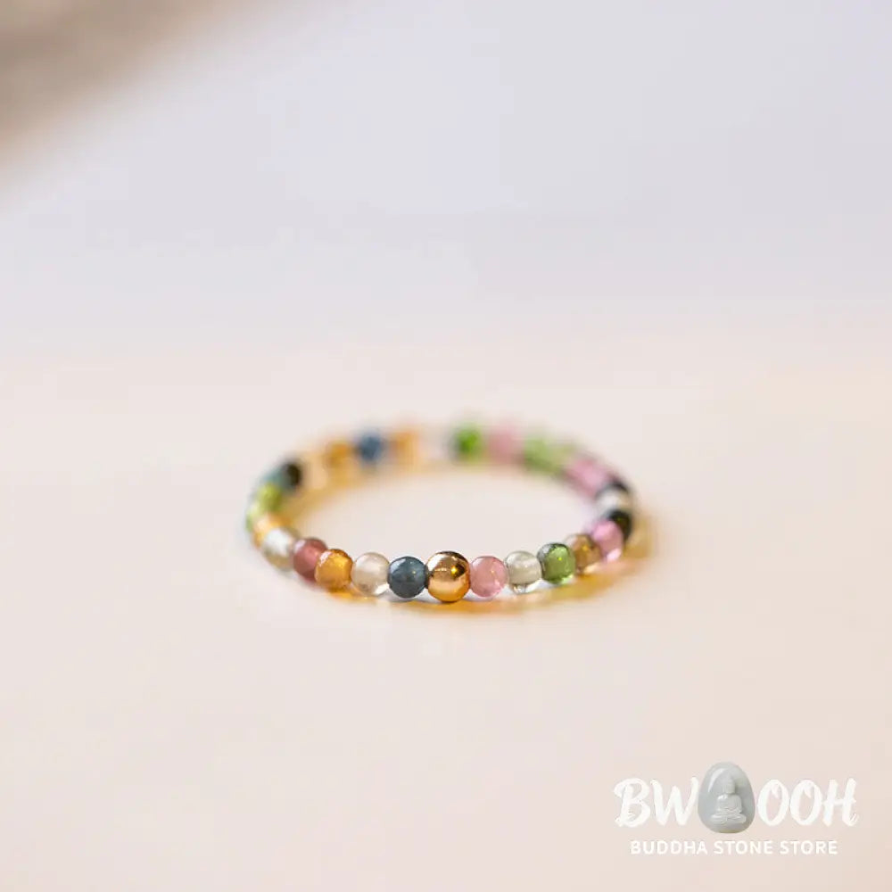 Buddha Stones Natural Tourmaline Positive Love Ring - BWOOOH - Ring