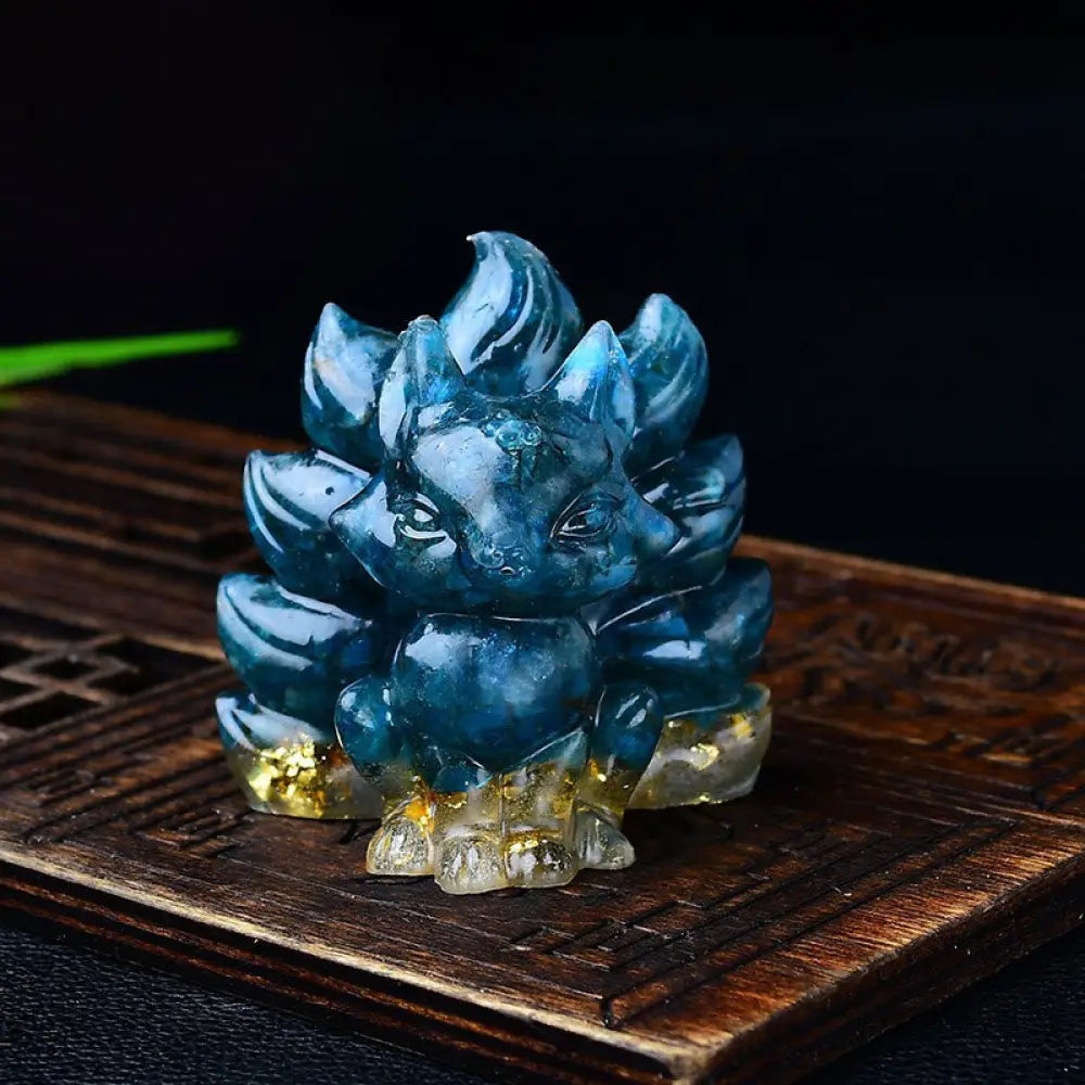 Buddha Stones Natural Various Crystal Strawberry Quartz Amethyst Nine Tailed Fox Protection Home Decoration - Apatite