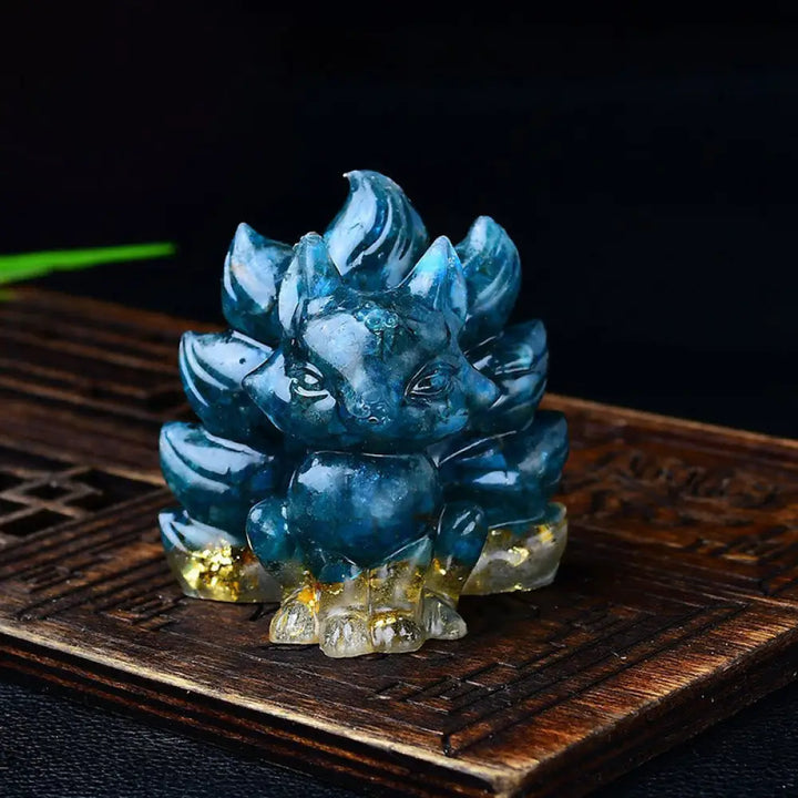 Buddha Stones Natural Various Crystal Strawberry Quartz Amethyst Nine Tailed Fox Protection Home Decoration - Apatite