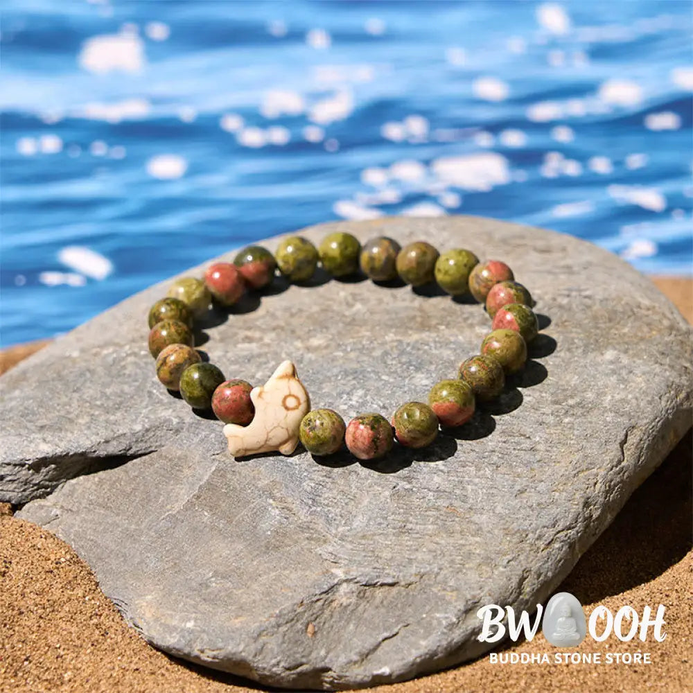 Buddha Stones Natural Various Stones Dolphin Spiritual Balance Bracelet - Bracelet