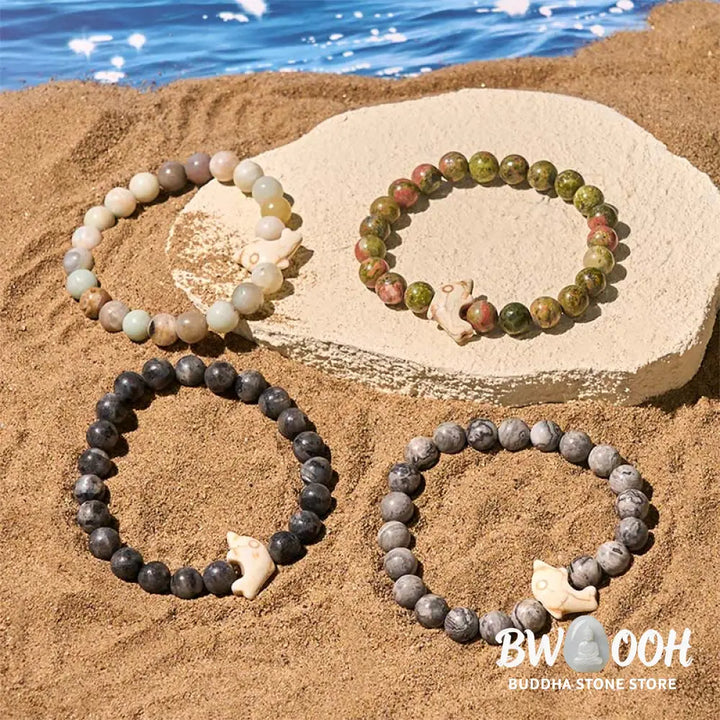 Buddha Stones Natural Various Stones Dolphin Spiritual Balance Bracelet - Bracelet