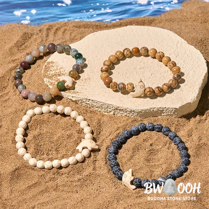 Buddha Stones Natural Various Stones Dolphin Spiritual Balance Bracelet - Bracelet