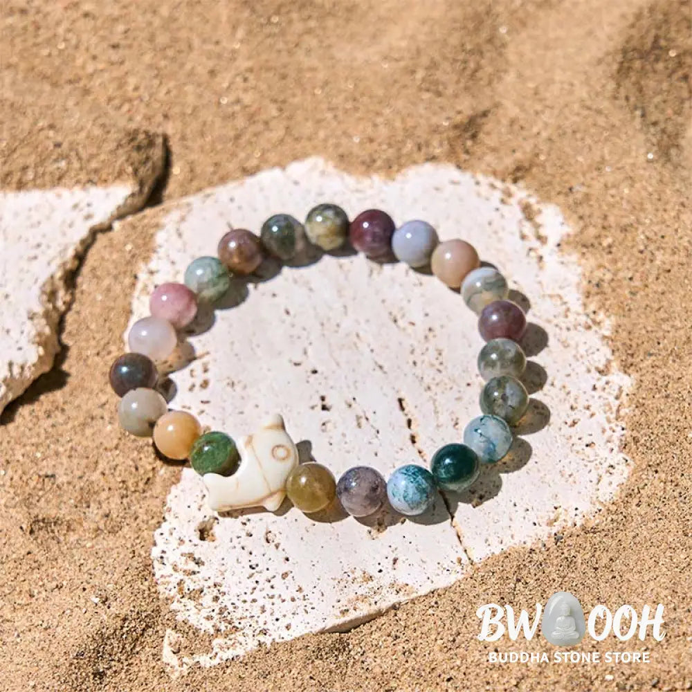 Buddha Stones Natural Various Stones Dolphin Spiritual Balance Bracelet - Bracelet