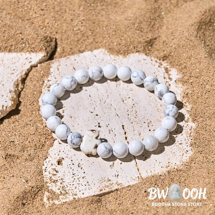 Buddha Stones Natural Various Stones Elephant Spiritual Strength Bracelet - Bracelet