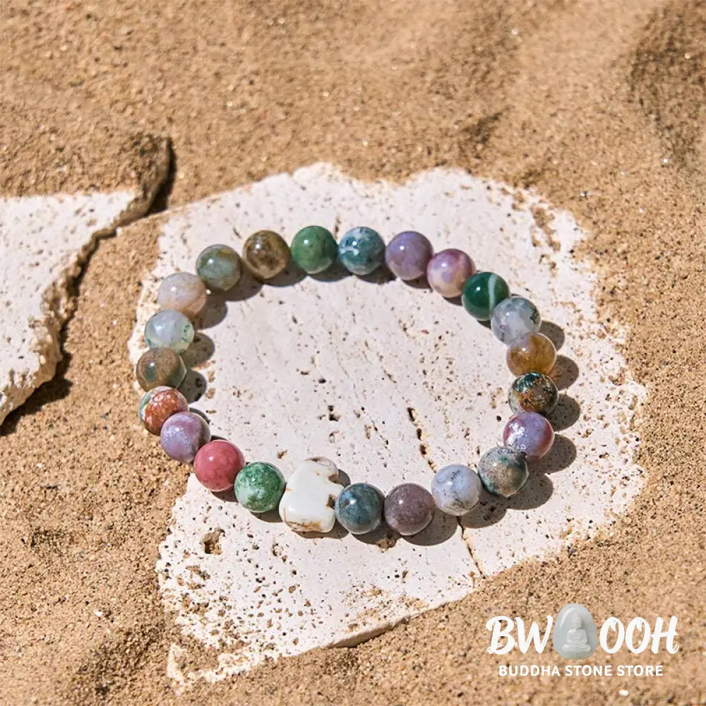 Buddha Stones Natural Various Stones Elephant Spiritual Strength Bracelet - Bracelet