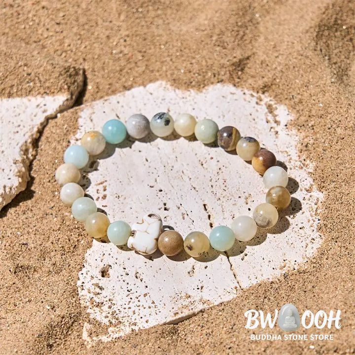 Buddha Stones Natural Various Stones Elephant Spiritual Strength Bracelet - Bracelet