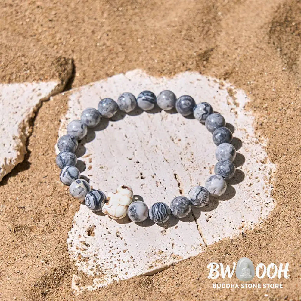 Buddha Stones Natural Various Stones Elephant Spiritual Strength Bracelet - Bracelet