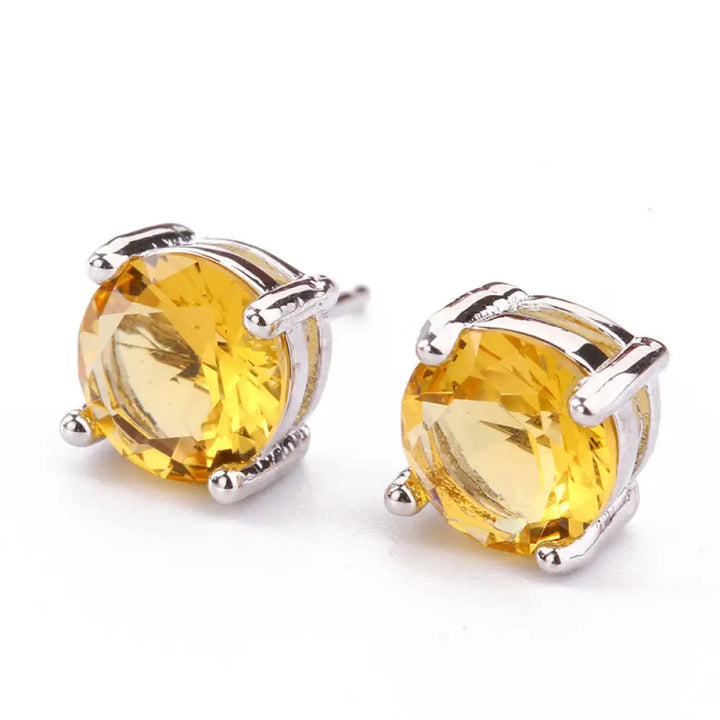Buddha Stones Natural Various Gemstone Amethyst Love Earrings - Citrine - Earring