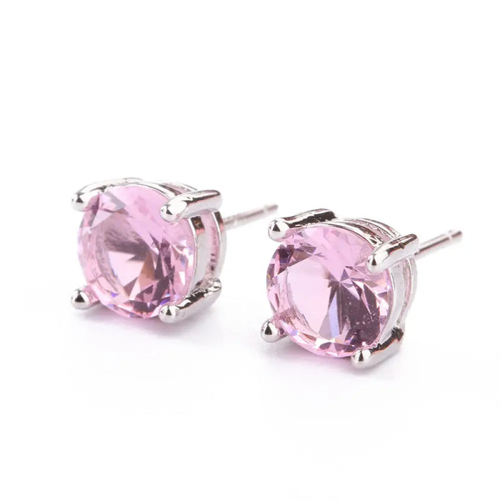 Buddha Stones Natural Various Gemstone Amethyst Love Earrings - Pink Crystal - Earring