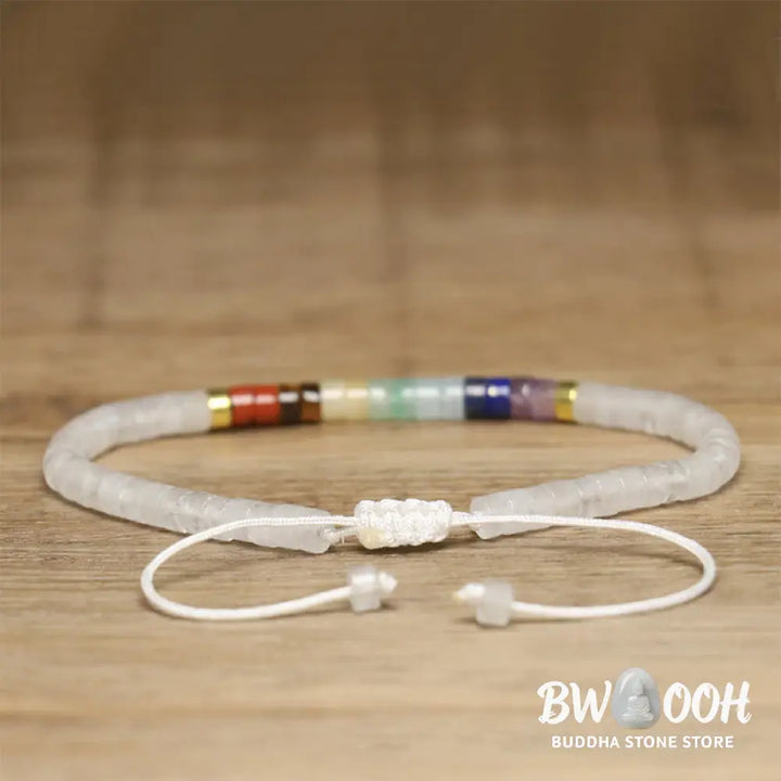 Buddha Stones Natural White Crystal Black Onyx Clarity Spacer Bead Bracelet - BWOOOH - Bracelet