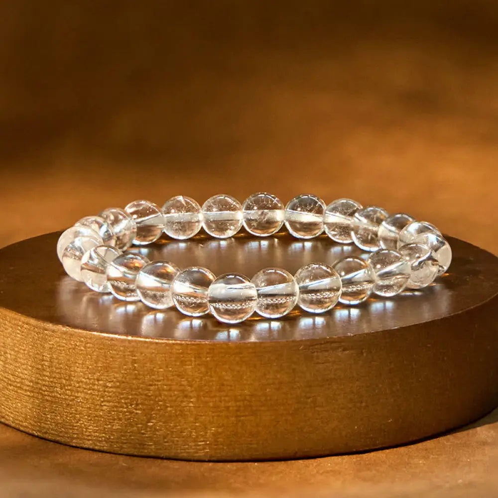 BWOOOH Natural White Crystal Clarity Meditation Bracelet - BWOOOH - White Crystal(Wrist Circumference: 14-16cm)