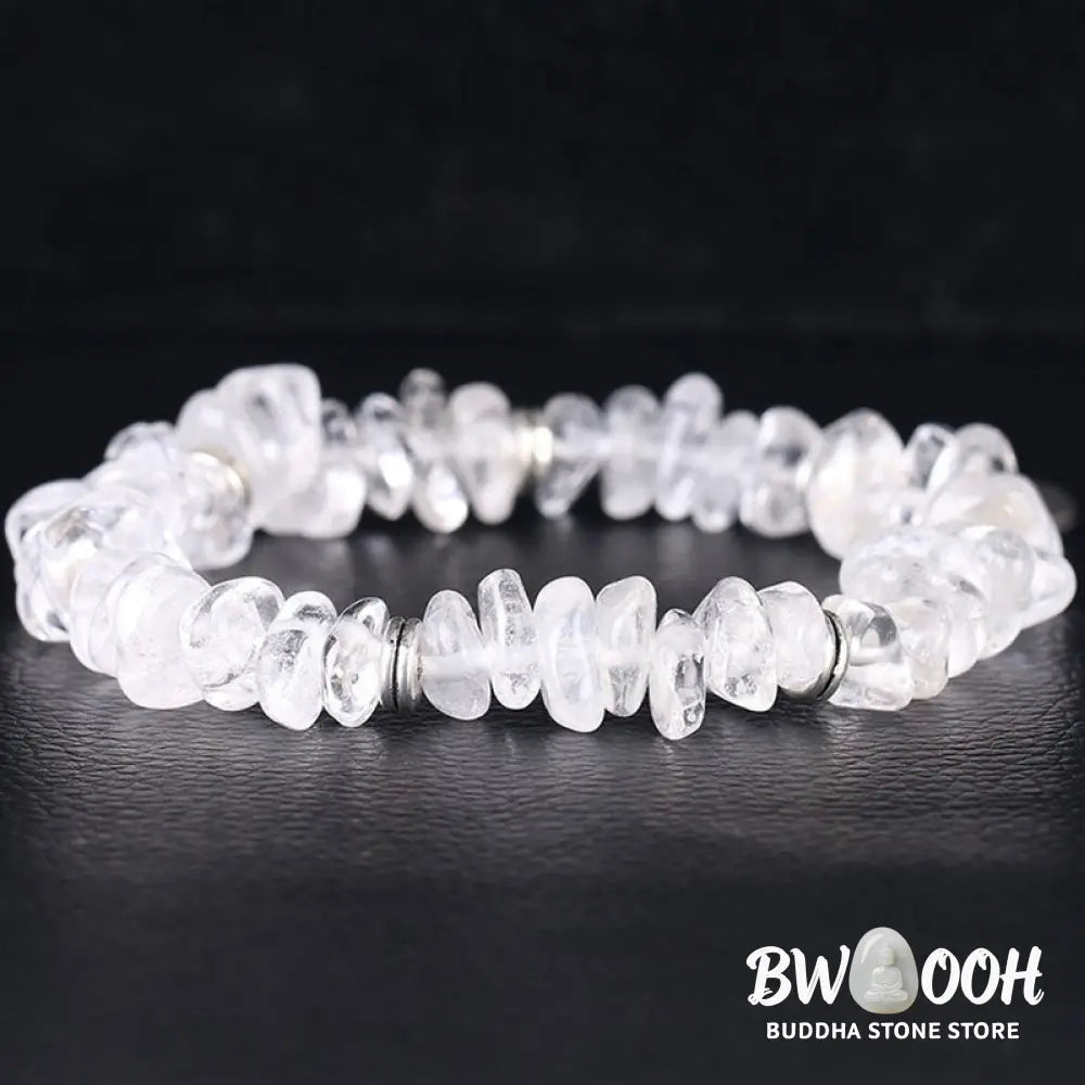 Buddha Stones Natural White Crystal Lotus Healing Bracelet - White Crystal - Bracelet