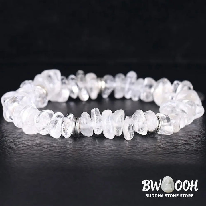 Buddha Stones Natural White Crystal Lotus Healing Bracelet - White Crystal - Bracelet