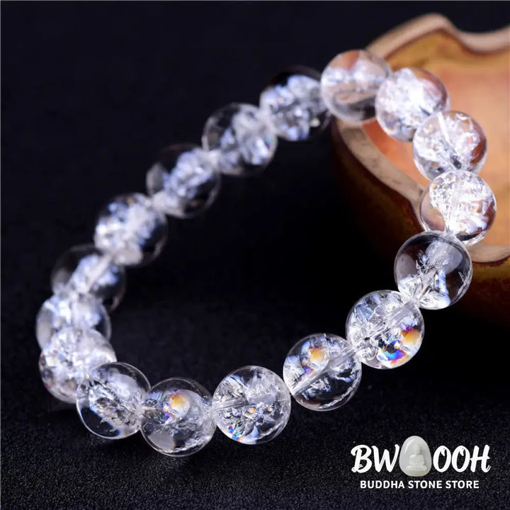 Buddha Stones Natural White Crystal Protection Healing Bracelet - Bracelet