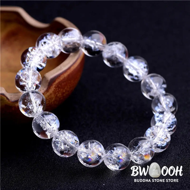 Buddha Stones Natural White Crystal Protection Healing Bracelet - Bracelet