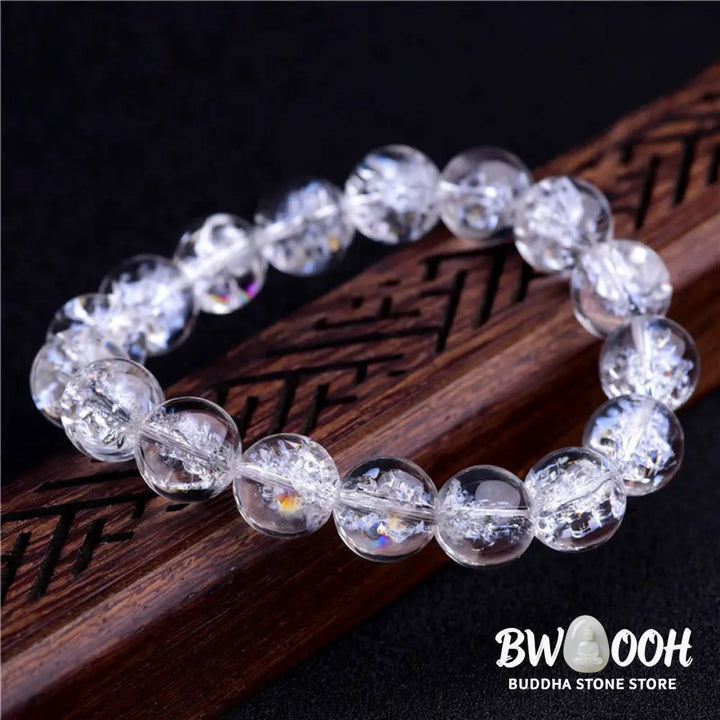 Buddha Stones Natural White Crystal Protection Healing Bracelet - Bracelet