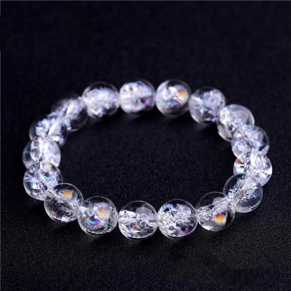 Buddha Stones Natural White Crystal Protection Healing Bracelet - 8mm(22 Beads) - Bracelet
