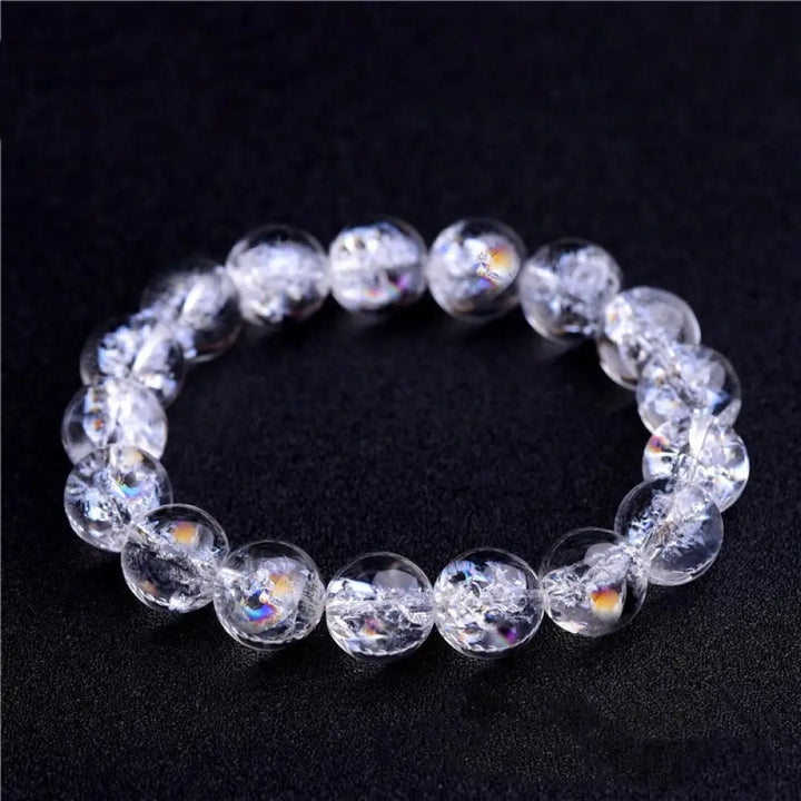 Buddha Stones Natural White Crystal Protection Healing Bracelet - 8mm(22 Beads) - Bracelet
