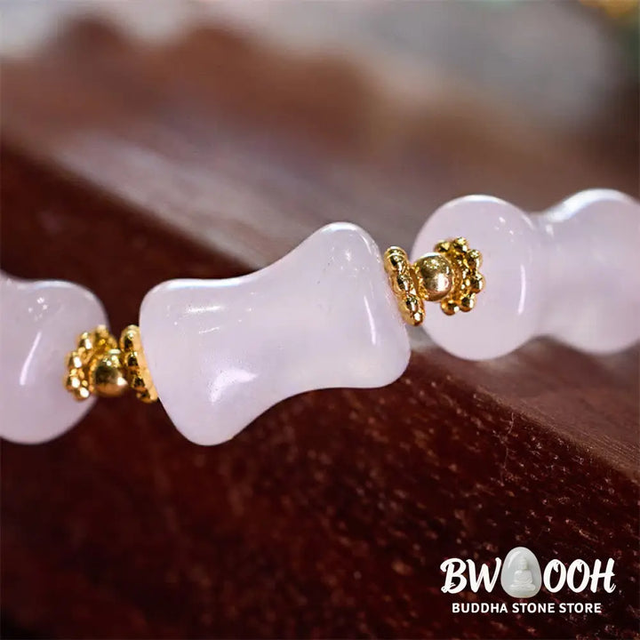 Buddha Stones Natural White Golden Silk Jade Bamboo Pattern Wealth Lucky Bag Fu Character Bracelet - BWOOOH - Bracelet