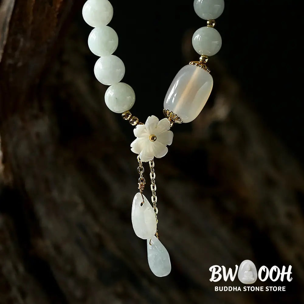 Buddha Stones Natural White Jade Luck Bracelet - BWOOOH - White Jade - Bracelet