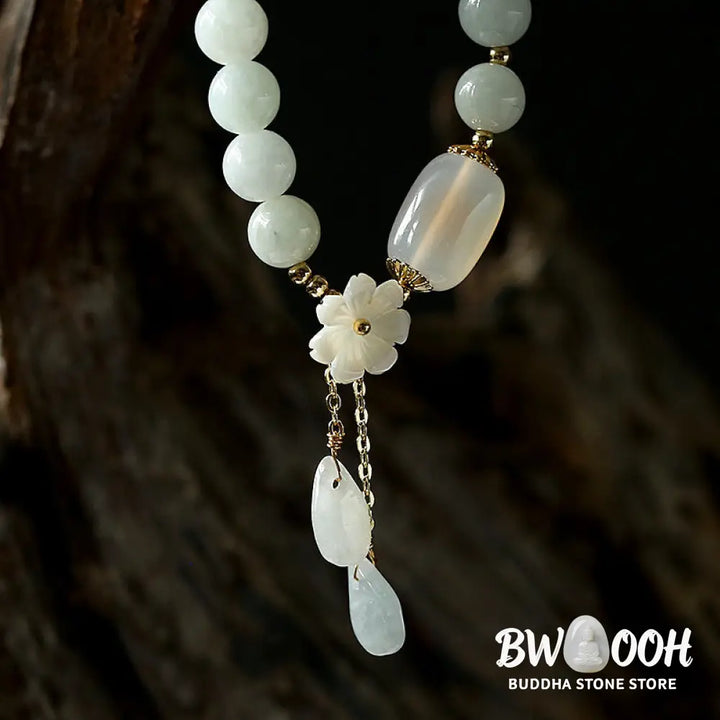 Buddha Stones Natural White Jade Luck Bracelet - BWOOOH - White Jade - Bracelet