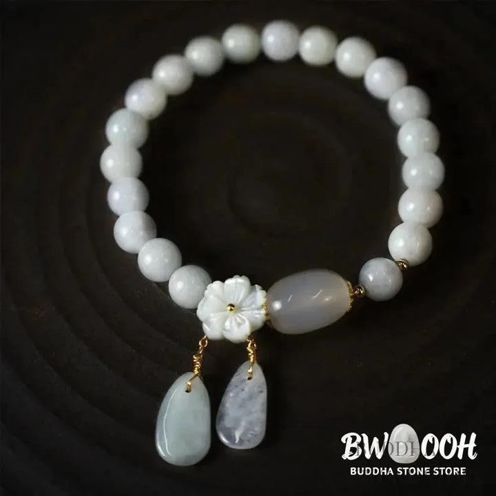 Buddha Stones Natural White Jade Luck Bracelet - BWOOOH - White Jade - Bracelet