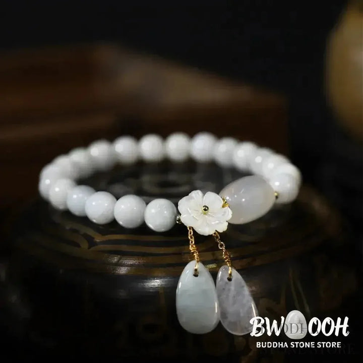 Buddha Stones Natural White Jade Luck Bracelet - BWOOOH - White Jade - Bracelet