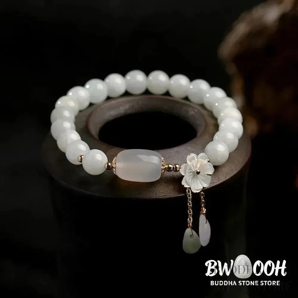 Buddha Stones Natural White Jade Luck Bracelet - BWOOOH - White Jade - Bracelet