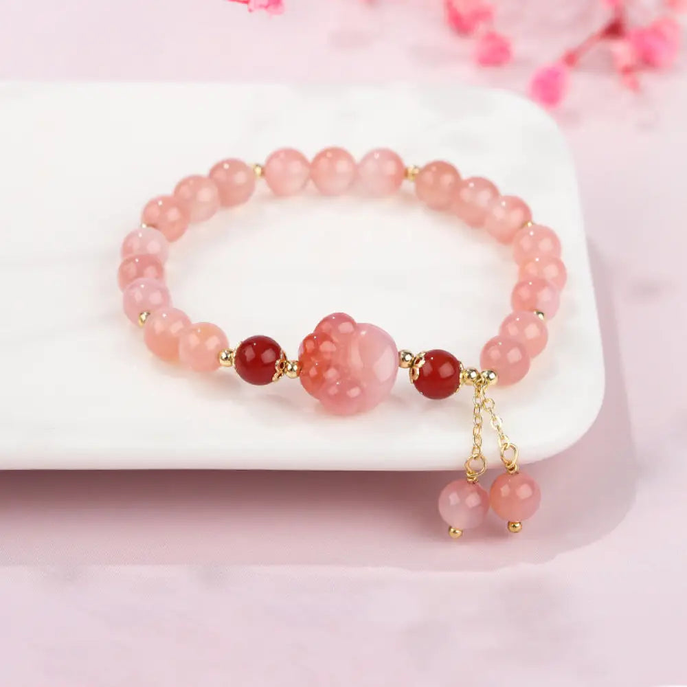 BWOOOH Natural Yanyuan Agate Cat Claw Paw Positive Bracelet - BWOOOH - Yanyuan Agate(Wrist Circumference