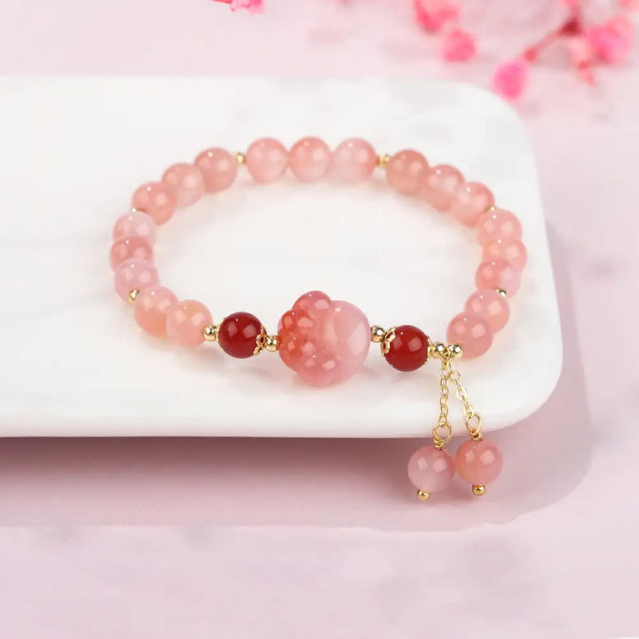 BWOOOH Natural Yanyuan Agate Cat Claw Paw Positive Bracelet - BWOOOH - Yanyuan Agate(Wrist Circumference