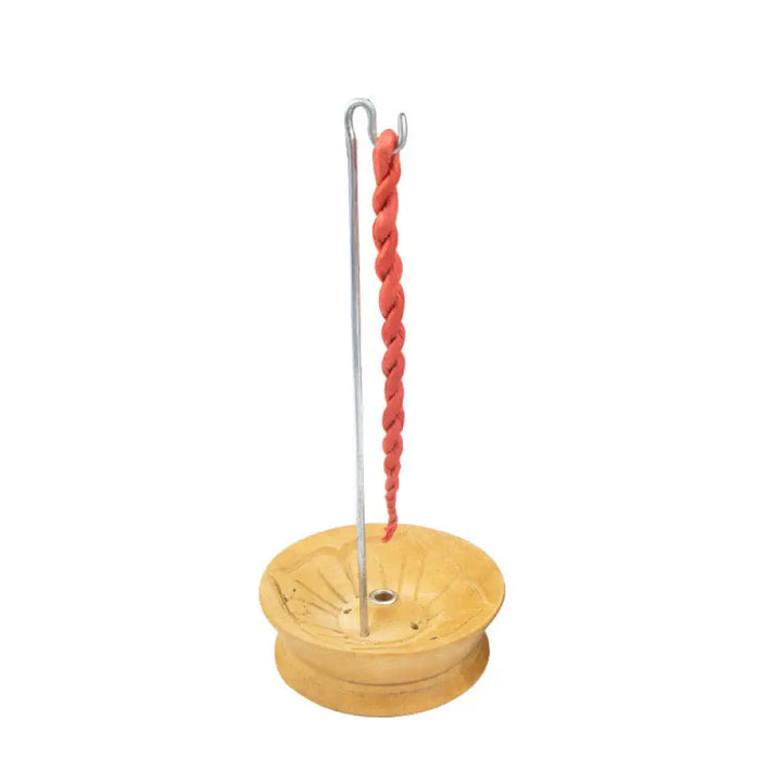 BWOOOH Nepal Rope Incense Purify Healing Meditation Incense - Lotus Wooden Incense Rope Holder - Incense