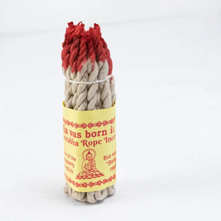BWOOOH Nepal Rope Incense Purify Healing Meditation Incense - Red 25Pcs Incense(10cm/Stick) - Incense