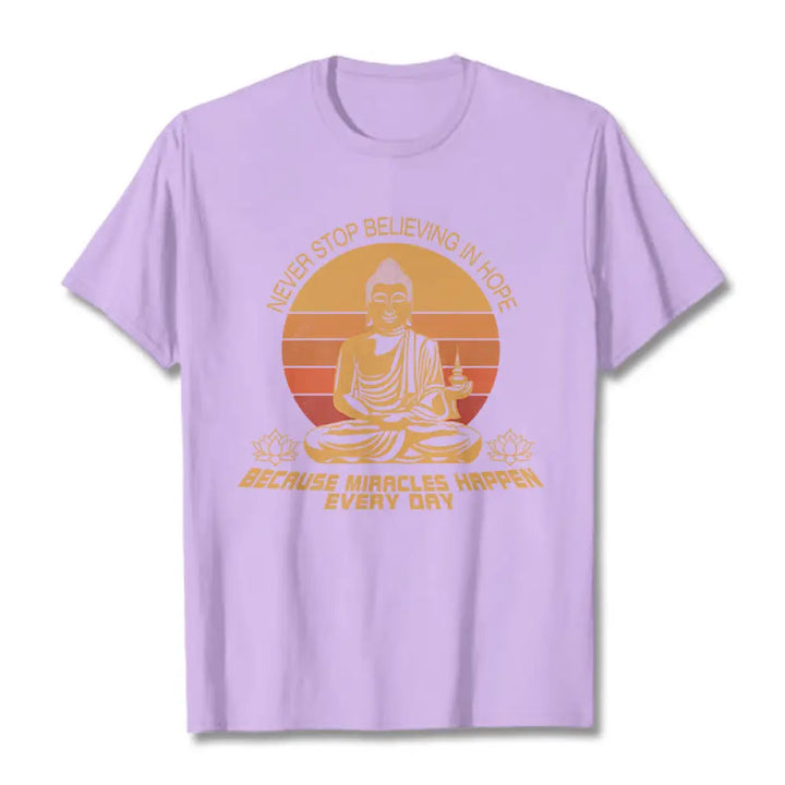 Buddha Stones Never Stop Believing In Hope Tee T-shirt - Plum / Never stop believing in hope / S - T-Shirts