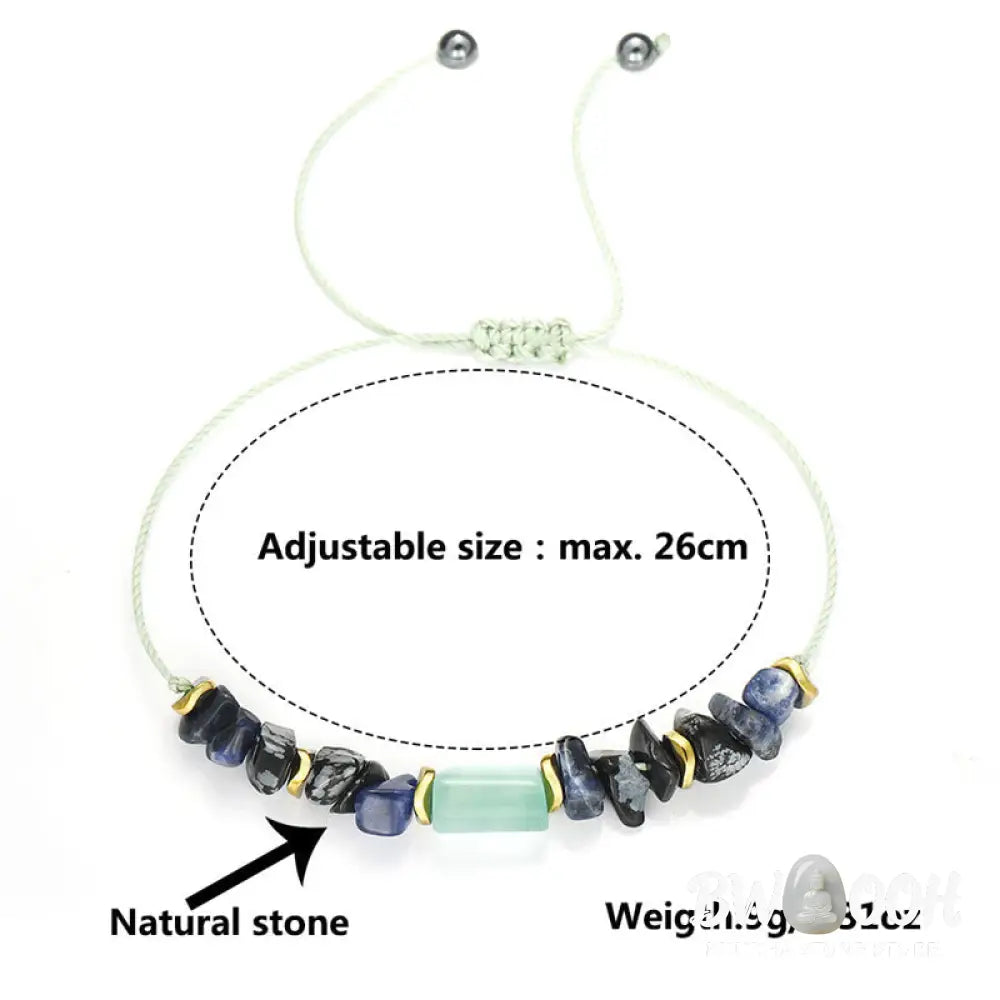 Buddha Stones New Job Green Aventurine Sodalite Snowflake Obsidian Energy Bracelet - BWOOOH - New Job(Wrist