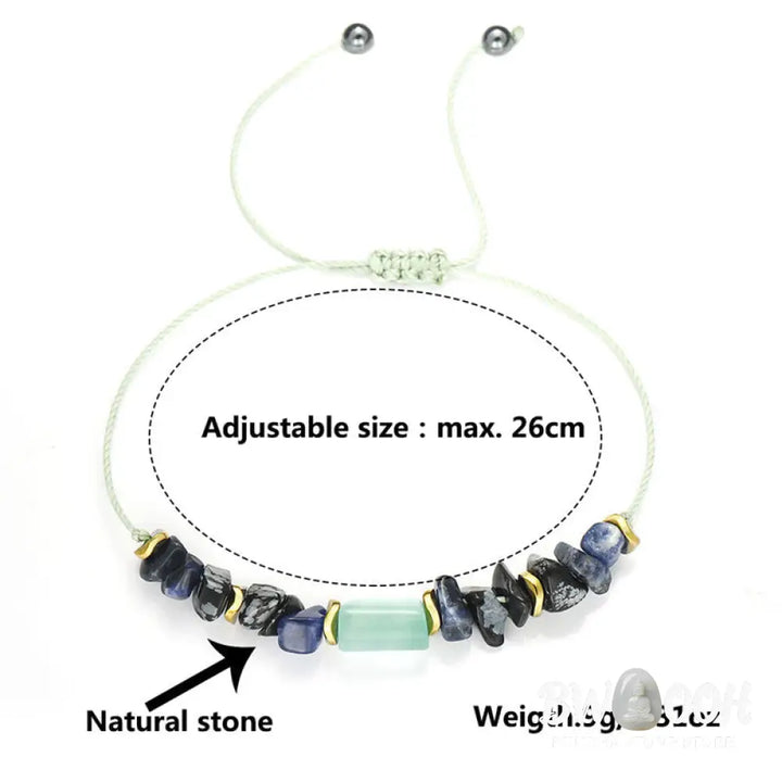 Buddha Stones New Job Green Aventurine Sodalite Snowflake Obsidian Energy Bracelet - BWOOOH - New Job(Wrist