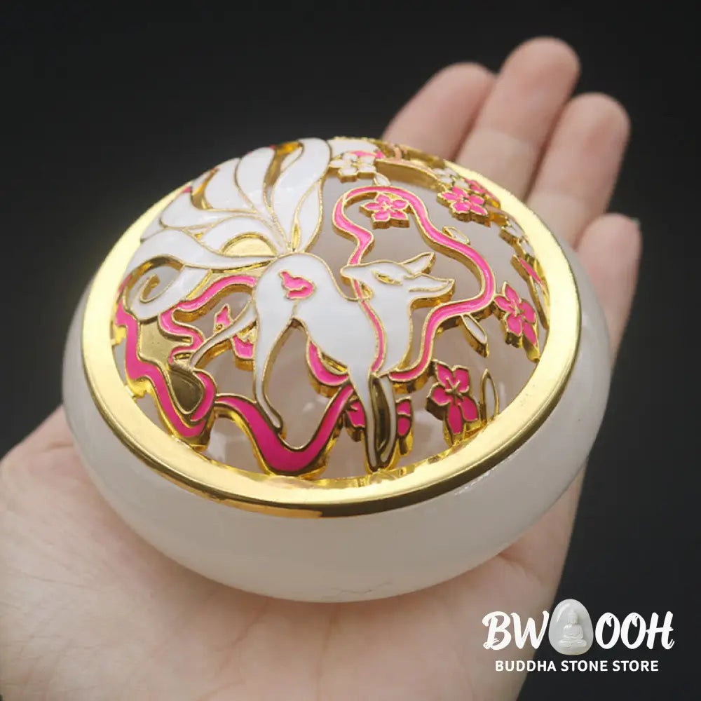 BWOOOH Nine Tailed Fox Liuli Crystal Healing Meditation Incense Burner - Incense Burner