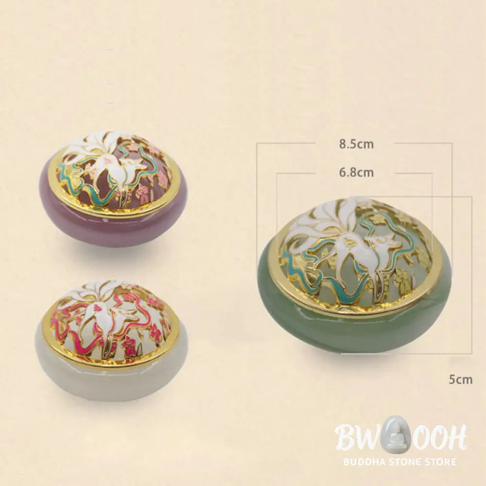 BWOOOH Nine Tailed Fox Liuli Crystal Healing Meditation Incense Burner - Incense Burner
