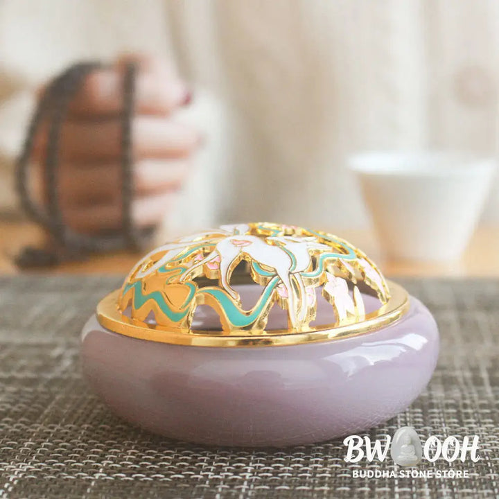 BWOOOH Nine Tailed Fox Liuli Crystal Healing Meditation Incense Burner - Incense Burner