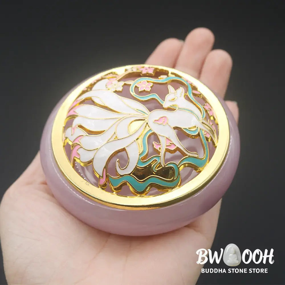 BWOOOH Nine Tailed Fox Liuli Crystal Healing Meditation Incense Burner - Incense Burner