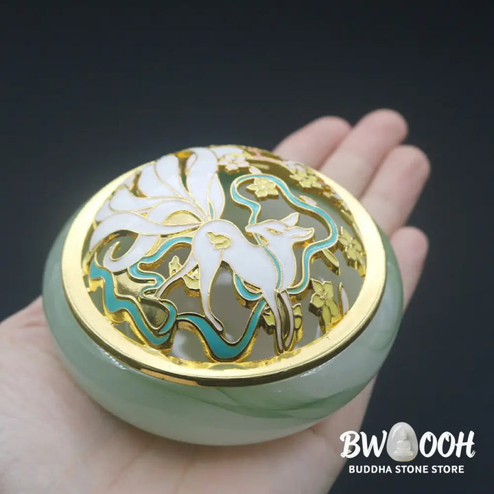 BWOOOH Nine Tailed Fox Liuli Crystal Healing Meditation Incense Burner - Incense Burner