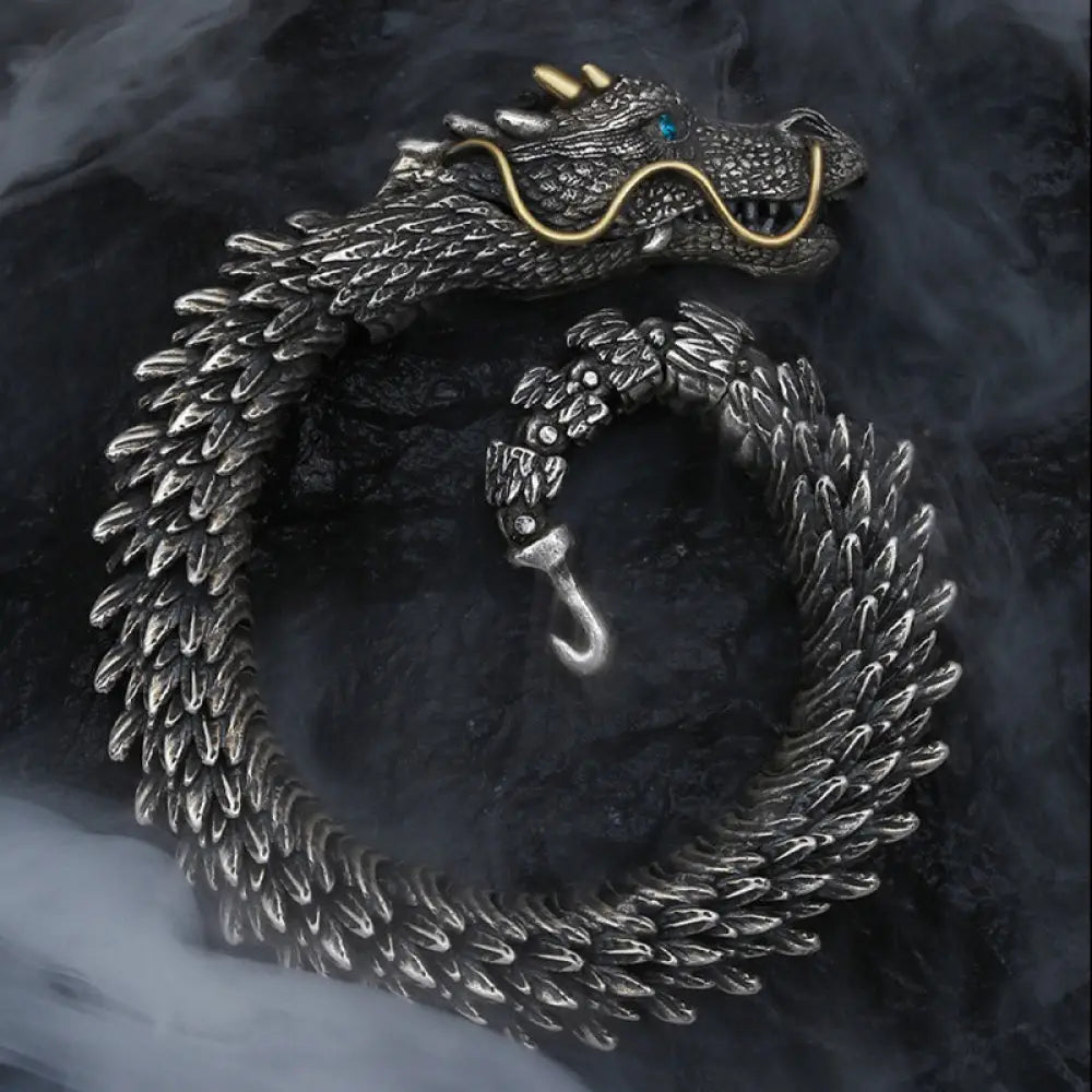 Buddha Stones Nordic Dragon Handmade Amulet Luck Protection Chain Bracelet - BWOOOH - 18cm / Copper Alloy - Bracelet
