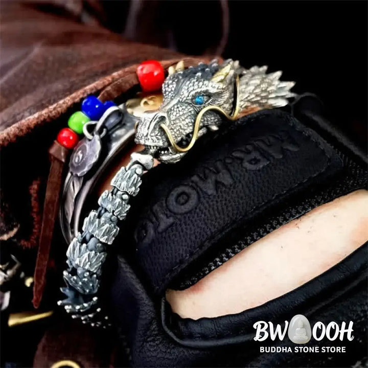 Buddha Stones Nordic Dragon Handmade Amulet Luck Protection Chain Bracelet - BWOOOH - Bracelet Bangle