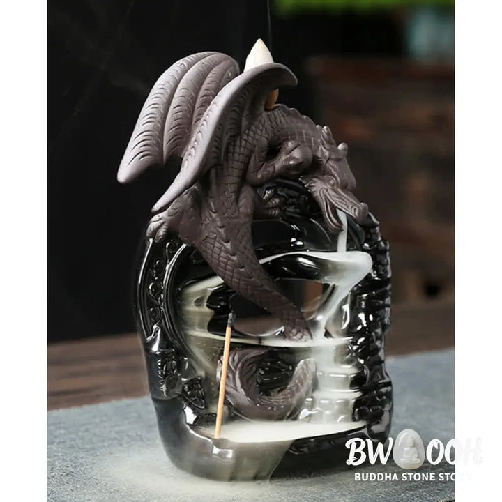 BWOOOH Nordic Pterosaur Dragon Ceramic Backflow Smoke Fountain Protection Healing Incense Burner Decoration