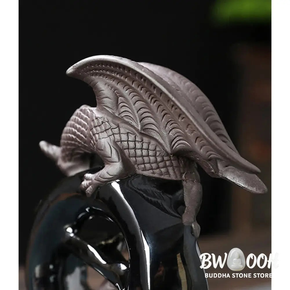 BWOOOH Nordic Pterosaur Dragon Ceramic Backflow Smoke Fountain Protection Healing Incense Burner Decoration