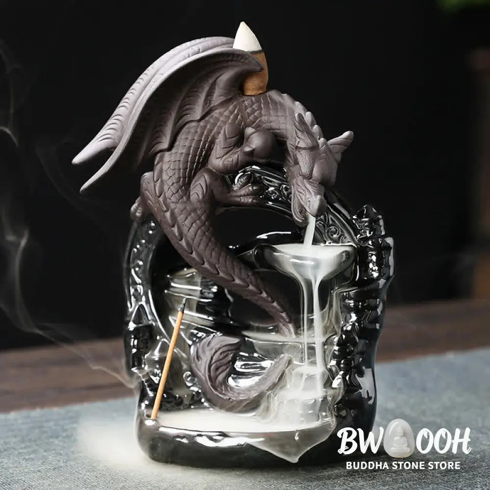 BWOOOH Nordic Pterosaur Dragon Ceramic Backflow Smoke Fountain Protection Healing Incense Burner Decoration