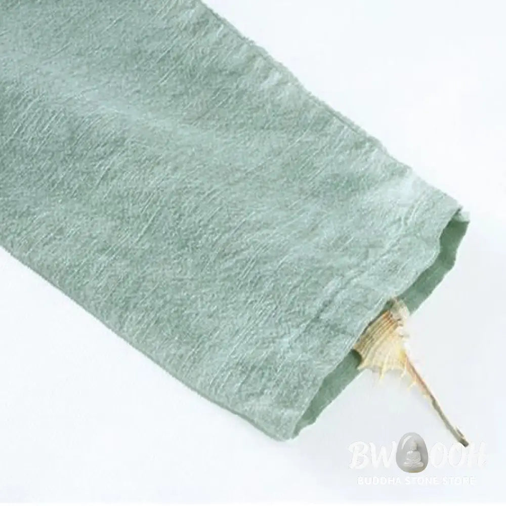 Buddha Stones Oblique Collar Knot button Loose Linen Clothing - Women&