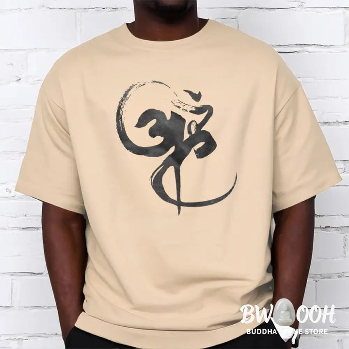 Buddha Stones Om Design Cotton Tee T-shirt - T-Shirts
