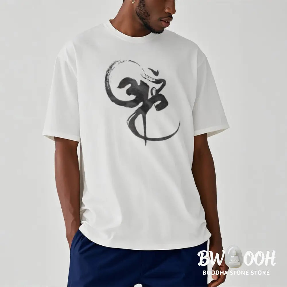Buddha Stones Om Design Cotton Tee T-shirt - T-Shirts